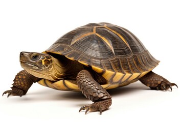 Fototapeta premium A close up of a turtle on a white background created with Generative AI technology