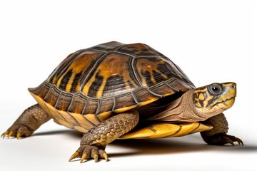 Fototapeta premium A close up of a turtle on a white background created with Generative AI technology