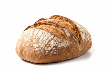 A loaf of bread on a white background created with Generative AI technology