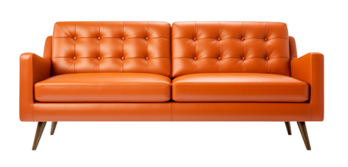 Isolated sofa on white background, transparent