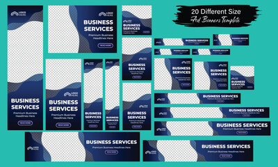 Horizontal header web banner. Vector horizontal and vertical google web ads banner. Abstract Business Ads poster for Web post Design Template. Social Media Cover ads banner, flyer, invitation card