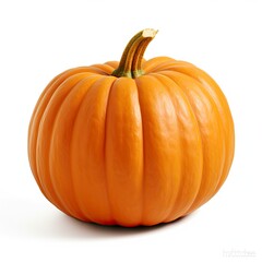 A large orange pumpkin on a white background created with Generative AI technology