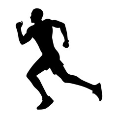 Vector illustration. Figure of a runner doing sports. Runs
