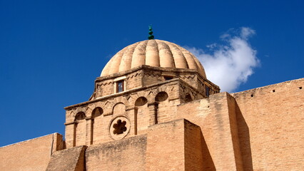 Fototapeta na wymiar Dome over the prayer hall at the Great Mosque of Kairouan, in the medina, in Kairouan, Tunisia