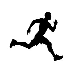 Vector illustration. Figure of a runner doing sports. Runs