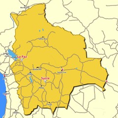Map of Bolivia with main roads and highways