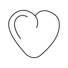 Vector illustration of a heart in doodle style.