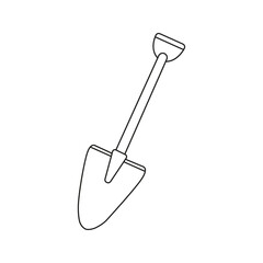 Vector illustration of a doodle style shovel.