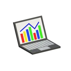 graph on laptop