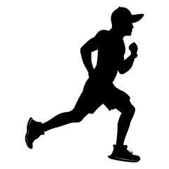Vector illustration. Figure of a runner doing sports. Runs
