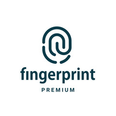 finger print fingerprint lock security safe logo icon vector illustration
