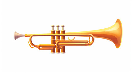 Obraz na płótnie Canvas Trumpet music instrument colorful illustration isolated on white background