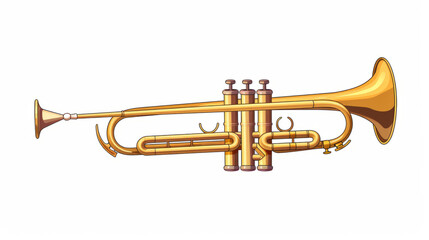 Obraz na płótnie Canvas Trumpet music instrument colorful illustration isolated on white background