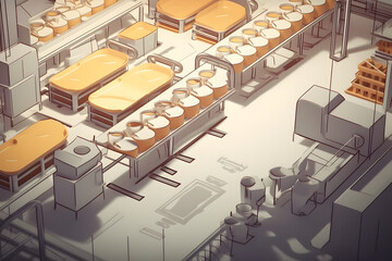a food manufacture plant made by midjeorney