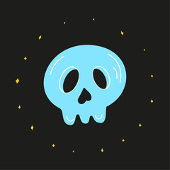 skull, cute skull, doodle skull, halloween skull
