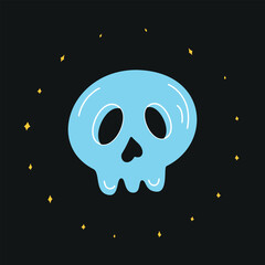 skull, cute skull, doodle skull, halloween skull