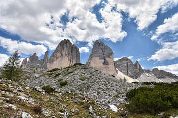 The Three peaks of Lavaredo in Dolomites, Italy