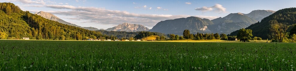 Last sun lights before sunset at Totes Gebirge