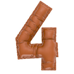 Balloon Font With Number 3D Render