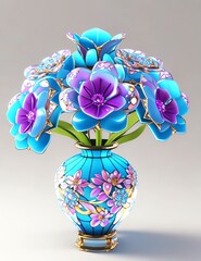 美しい花瓶と花　AI