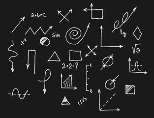 School and education. Set of school signs and symbols