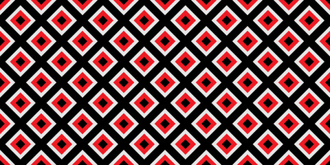 Seamless geometric pattern. Red and black colors are Modern casual colors.