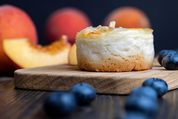 Mini cheesecake cake with fruit blueberry filling
