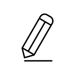 Pencil outline vector icon isolated on white background. Pencil line icon for web, mobile and ui designe