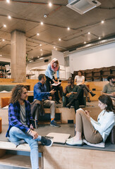 Coworkers in a modern office room, start-up business, working on a new project