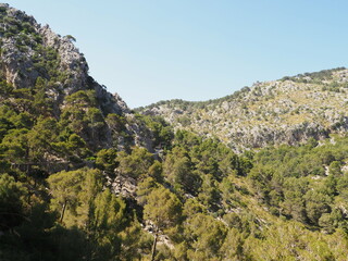 Wunderschöne Klippen und Gesteine auf dem Weg nach Sa Calobra, Mallorca, Spanien