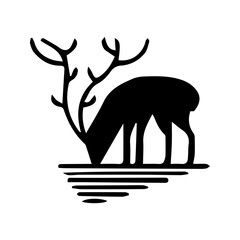 wild deer animal vector silhouette