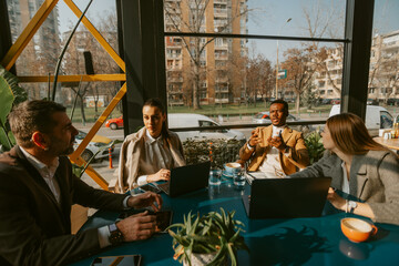 Business meeting at the cafe