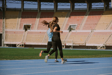 Fototapeta premium Sports girls running