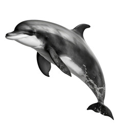 dolphin swimming isolated on white