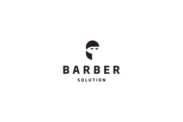 Obraz premium Template minimalist logo design solution for barbershop