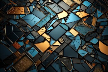 Abstract metallic stained glass 
