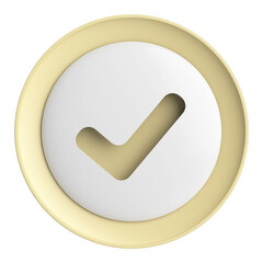 3D checkbox. Check mark. 3D illustration.