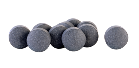activated coal tablets on transparent png