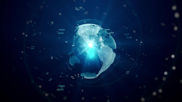Digital world Line Connections in a 3D animation