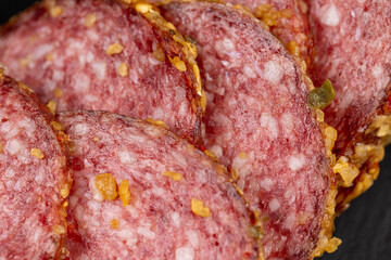 salami made of high-quality meat with spices and garlic