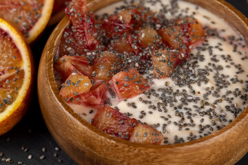 natural yogurt with the addition of pieces of ripe orange