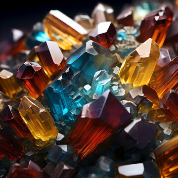 microscope picture of mineral crystals - generative ai