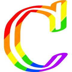 English font and alphabet multi-color for LGBTQ+