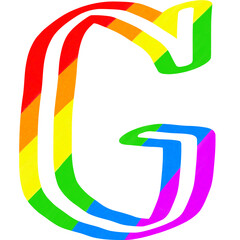 English font and alphabet multi-color for LGBTQ+