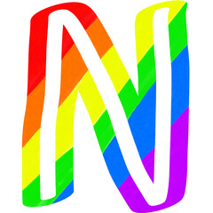 English font and alphabet multi-color for LGBTQ+