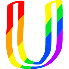 English font and alphabet multi-color for LGBTQ+