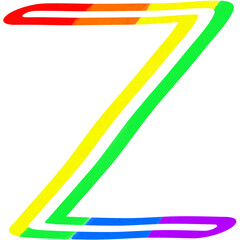 English font and alphabet multi-color for LGBTQ+