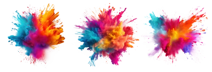 Meubelstickers Colorful holi paint color powder Illustration AI Generative. © olegganko