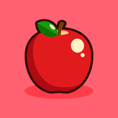 simple red apple illustration, good for asset design or printed
