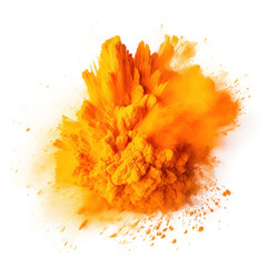 Orange holi paint color powder Illustration AI Generative.